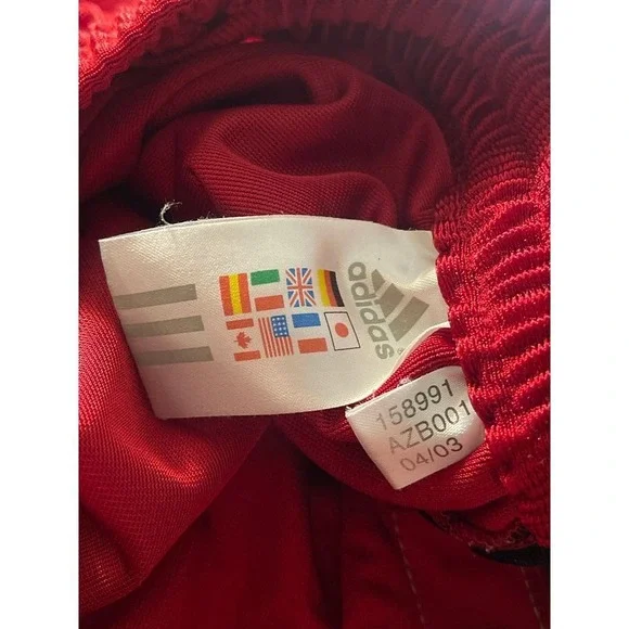 Adidas Track Pants Men L Red Vintage Retro‎ Metallic Shimmer Athletic Old School